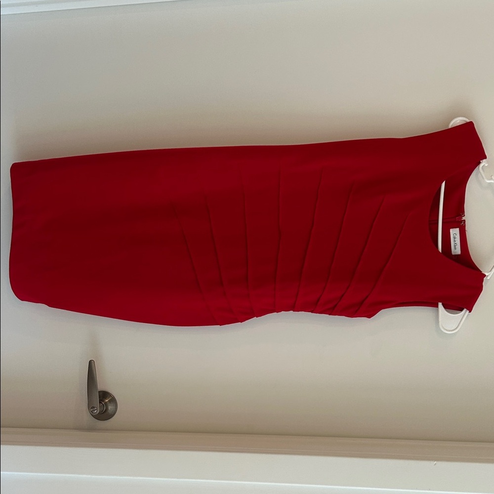 Calvin Klein Vibrant Red Midi Dress